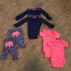 Twin girl pants and onesie set Preemie